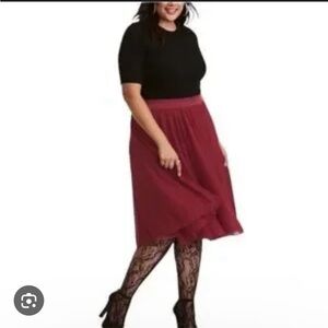 Torrid Wine Tulle Skirt Midi Sz 00